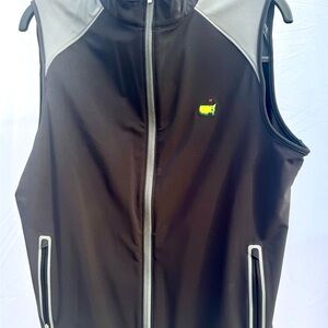 Masters Clubhouse Collection Black Grey Zip Up Vest Small Golf Athletic Augusta